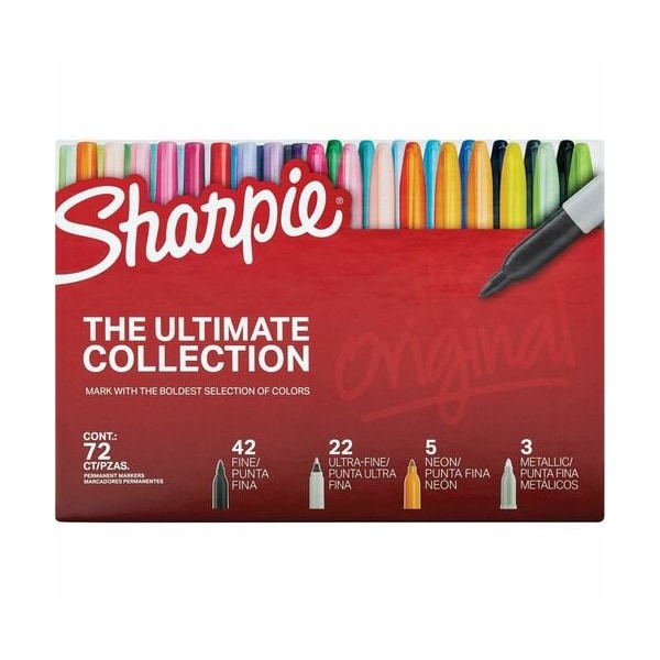 Newell Brands Permanent Marker, Storage Case, Fine Point, 7 Assorted, 72PK SAN2199816 - main